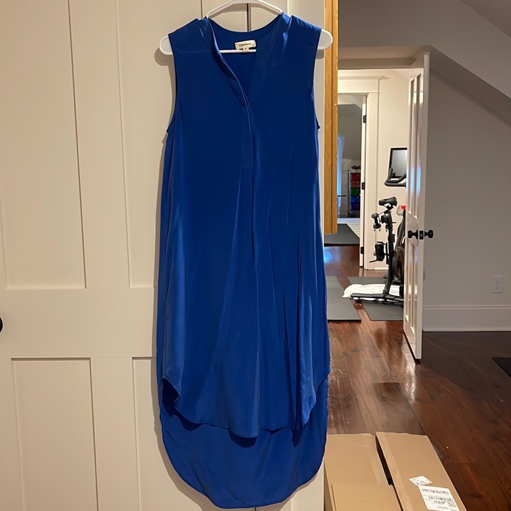 L’Agence Beautiful blue 100% silk tank dress - XS